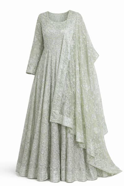 Walima Dress for Rent – Elegant Silver Grace!