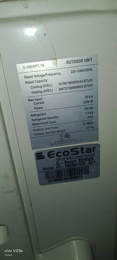For Sale – Eco Star 1.5 Ton AC