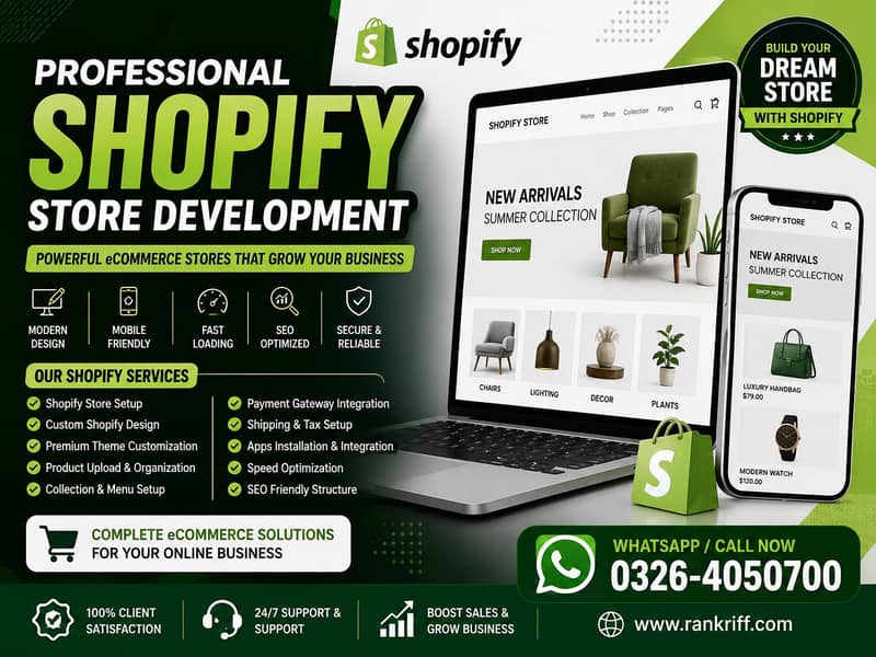 Website Development Services | shopify , Wordpress & ecommerce store 1