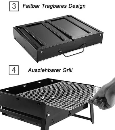 Portable Folding BBQ Grill Stand with Seekh Net – Heavy Duty