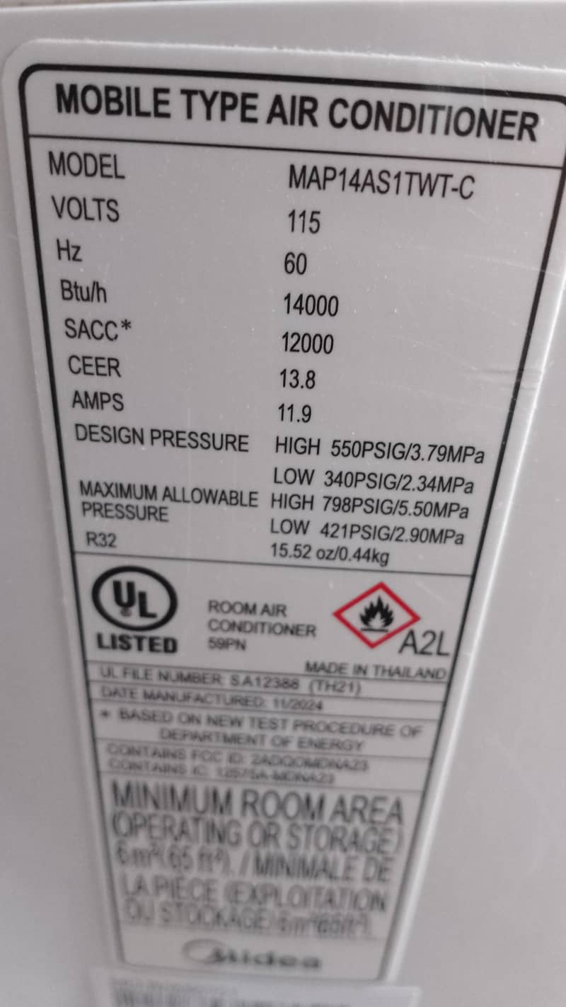 Midea Portable AC 1.2 Ton 0