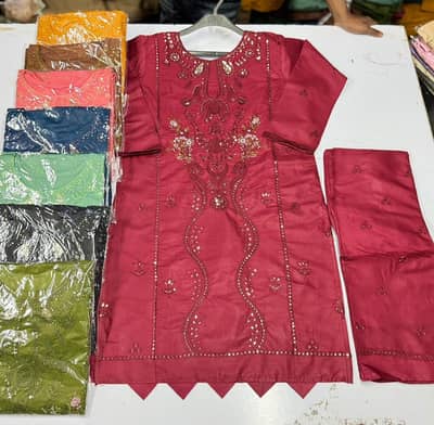 bareeza cotton embroided 3 ND 2 pc suit