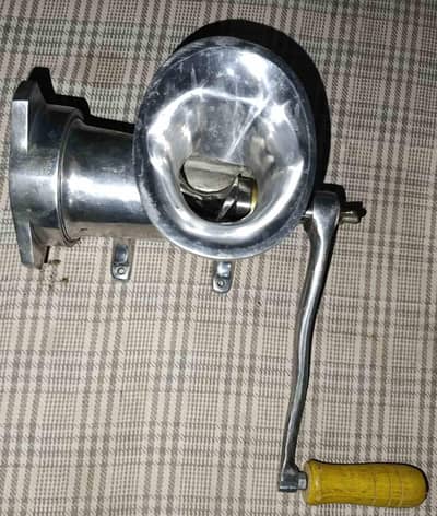 Meat mincer manual silver iron