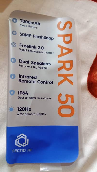 Tecno spark 50 with box and 65 vaults charger