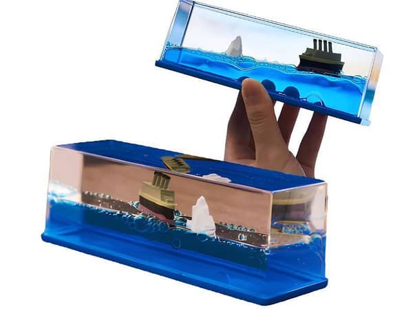 Titanic Cruise Ship Unsinkable Fluid Drip Bottle Decoration - Acrylic Design - Ice Berg And Ship - Car Dashboard Decoration