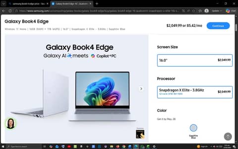 Samsung Galaxy book4 4 edge 16