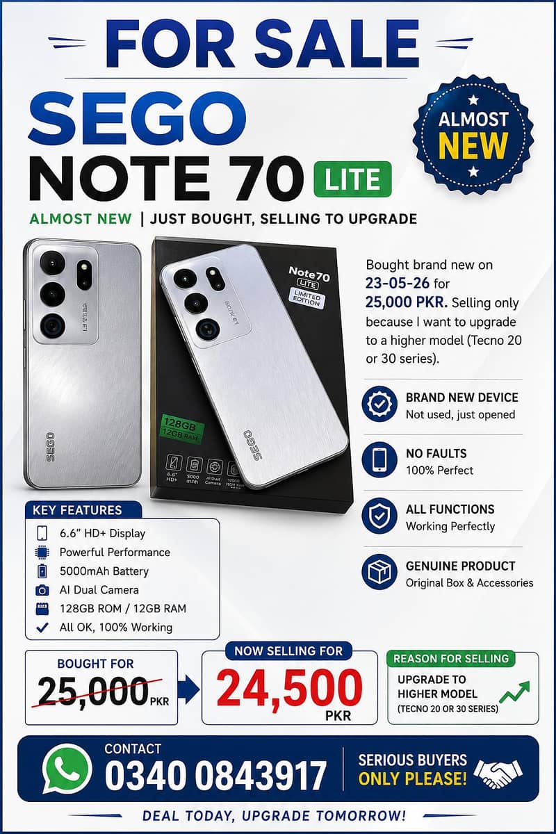 SEGO NOTE 70 0