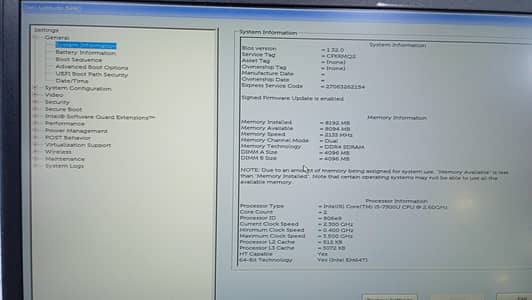 Dell 5490 Core i5 7th generation 8gb ram SSD 256