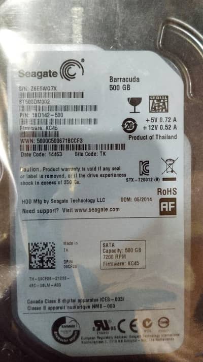 Seagate Barracuda 500GB SATA Hard Drive 7200RPM