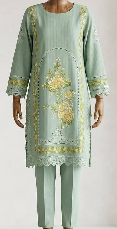 Embroidered formal wear 2 piece