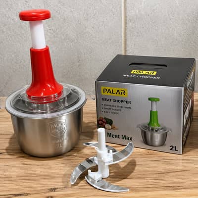 Large 2L Bowl Effortless Vegetable Chopper & Meat Mincer – Manual Han