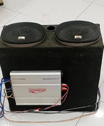 complete system Amp+woofer+speakers+Base Tube
