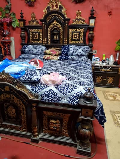 Home Furniture. Bed + Side table + Dressing + Showcase + Wardrobe