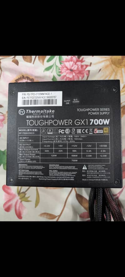 THERMALTAKE TOUGHPOWER GX1 700WATT POWER SUPPLY