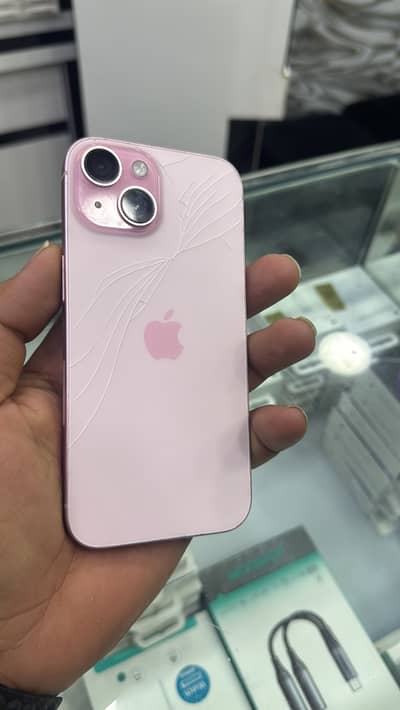 Iphone 15jv 128gb back glass broken