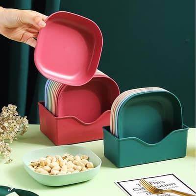 Multicolour Plate Set | Pack of 10 | Premium Quality