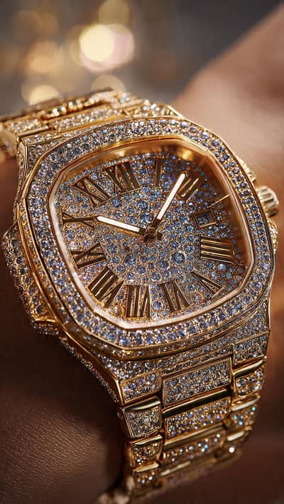 Premium Iced Out Luxury Men's Watch - Square Diamond Design