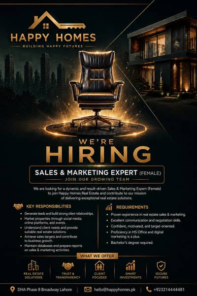Sales/Marketing Female Required