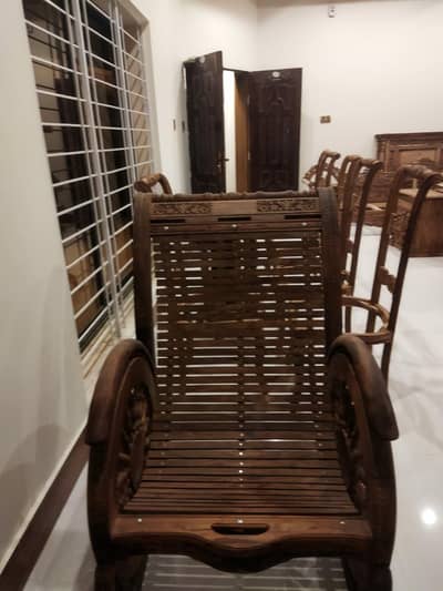 beautiful wooden moveable chair