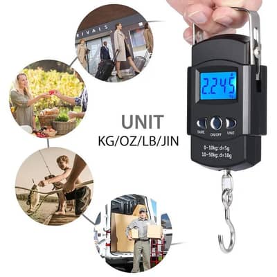 Portable Digital Weighing Scale 50KG LCD Display Hanging Bag Weighing