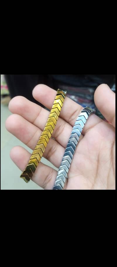 Premium Handmade Arrow Stone Bracelet | Metallic Gold & Silver Unisex