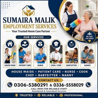 Maids / House Maids / cook / Nanny , chef / Baby Sitter maid available