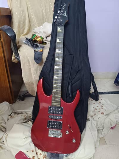 Dlaso Premium  HSH Electric Guitar - Metallic Red (Sharktooth Inleys)