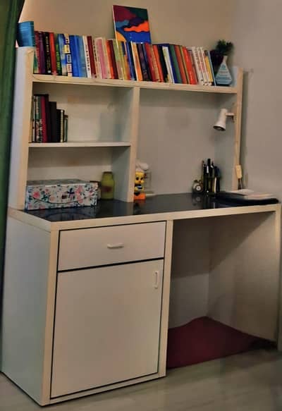 Study Table with Bookshelf & Storage