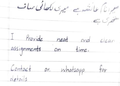 handwritten assignment and notes