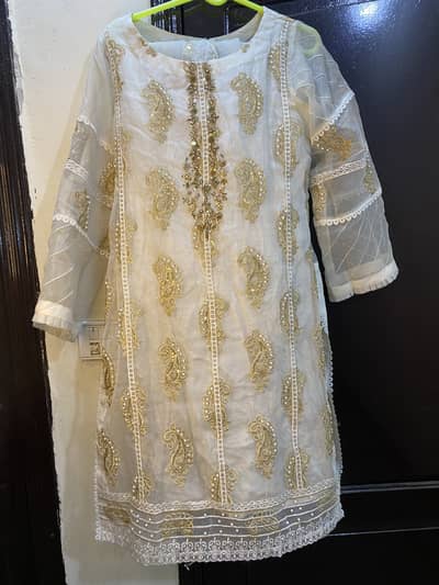 Fully embroided preloved dress wore just once, Formal Organze 2 piece