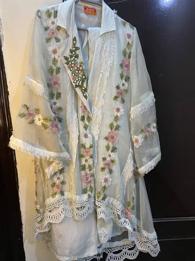 Soft chiffon, 3 piece formal dress, frock with dupatta trouser