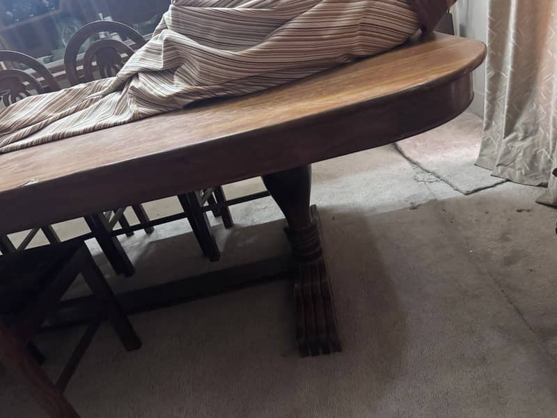 Dining table set with 8 chairs (solid wood) 2