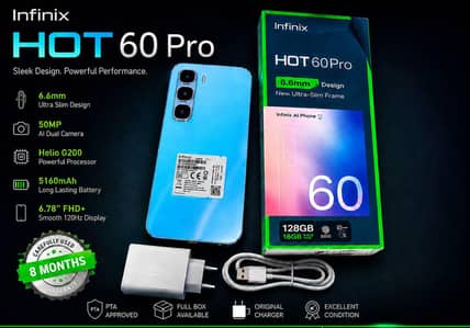 Infinix Hot 60 Pro 8+8GB/128GB Full Set 10/10 Condition