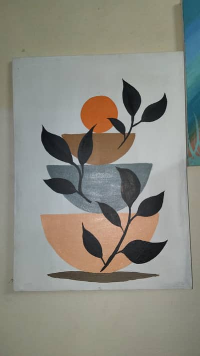 Handmade Boho Minimalist Canvas Painting