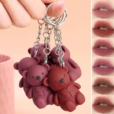 Pakistani Bear Charm Silicone Glossy Keychain Set
