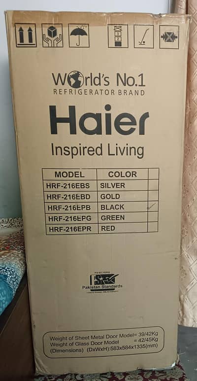 RS. 60,000 Haier new Refrigerator HRF-216EPB Medium