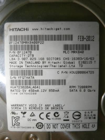 2tb Hitachi hard drive for sale