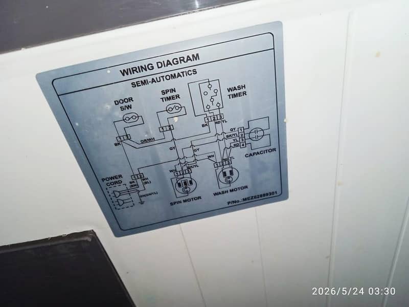 L. G washing machine twin tub model number P100RON 7