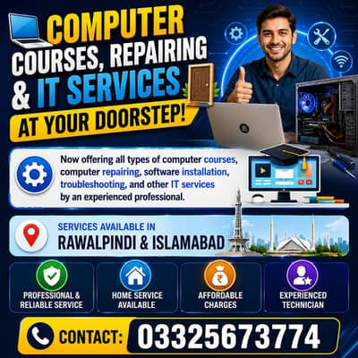  Computer Courses, Repairing & IT Services at Your Doorstep! 