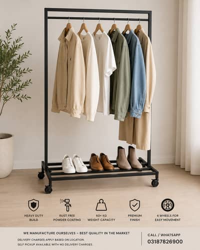 Premium Heavy Duty Clothes & Shoes Rack