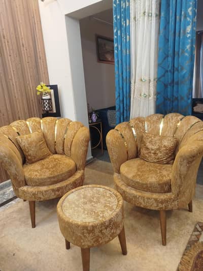 2 Sofa Chairs with Smal Coffee Table