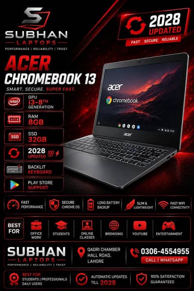 Acer Chromebook spin 13 8gb+32gb