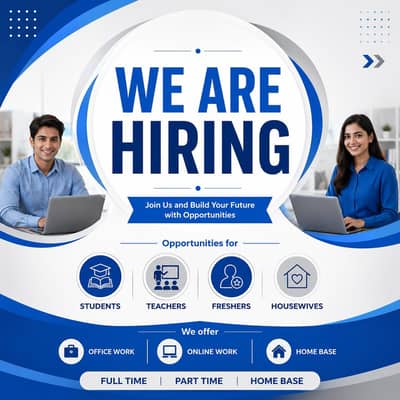 Hiring males and females on urgent bases.