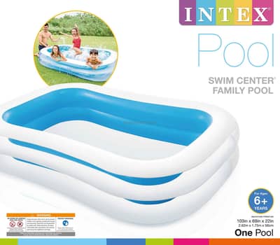 Intex Swim Center Family Inflatable Pool, 103" X 69" X 22")03020062817