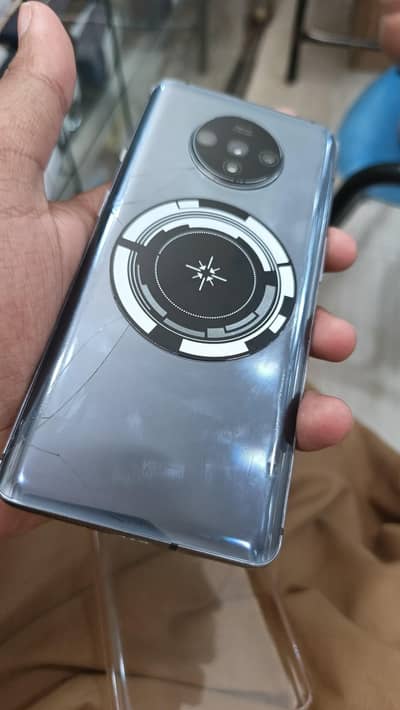 One Plus 7T single sim  8gb 128 gb back crack