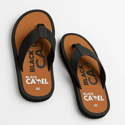 mens casuals flip flop blue red Pu leather