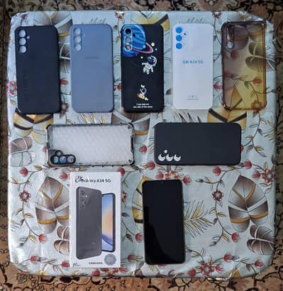 Samsung Mobile A34 5G with Complete Box (7 Premium Covers Included)