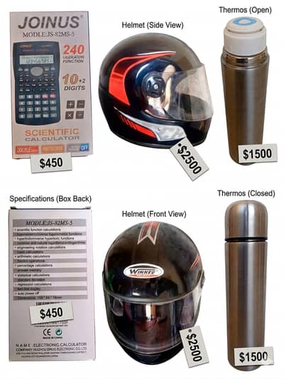 Join us calculator winner Helmat and silver Thermos