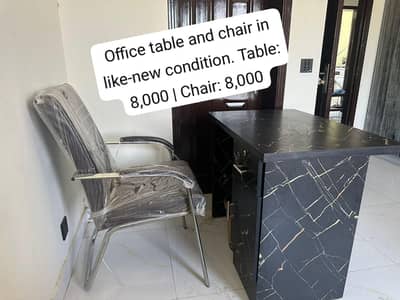Office Table & Chair for Sale - Like New Condition