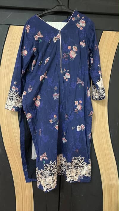 Blue lawn suit- Asifa and Nabeel brand